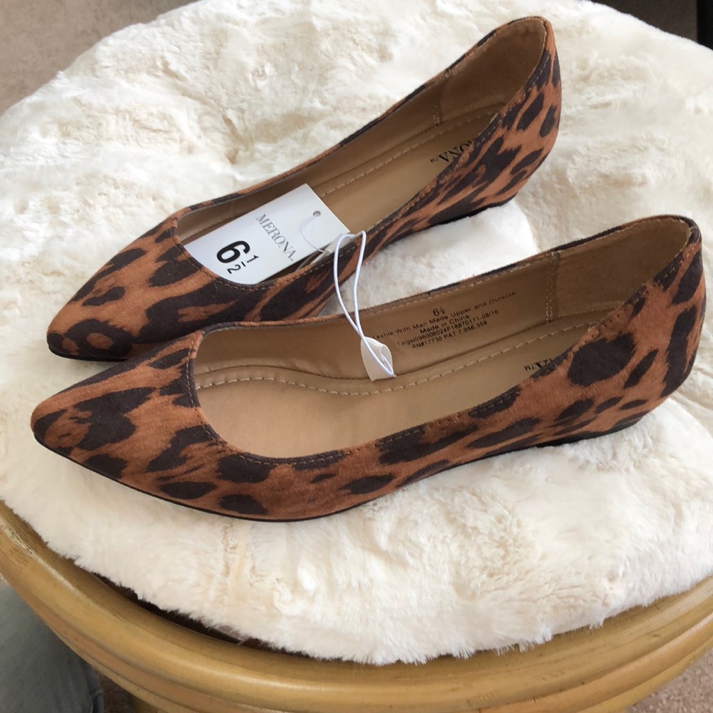 Leopard print kitten wedge